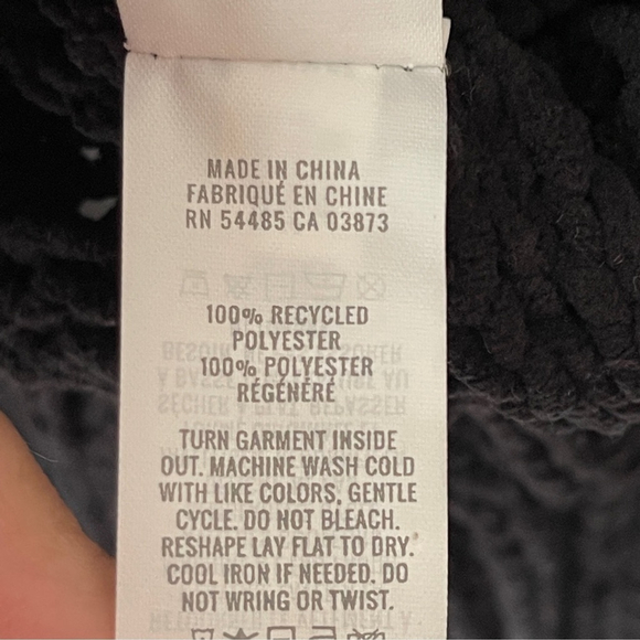 Aerie Quarter Zip sweater chenille black Chunky cable knit oversized S cable car - Picture 7 of 8